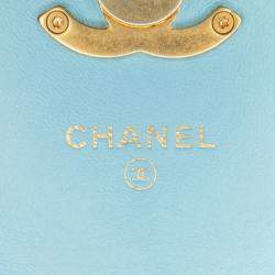 Pre Owned Chanel Blue Quilted Lambskin Candy Chain Wallet