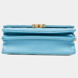 Pre Owned Chanel Blue Quilted Lambskin Candy Chain Wallet