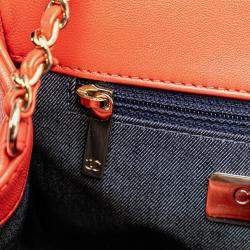 Pre Owned Chanel Red Lambskin CC Mania Flap
