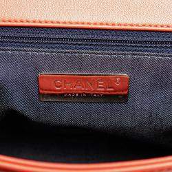 Pre Owned Chanel Red Lambskin CC Mania Flap