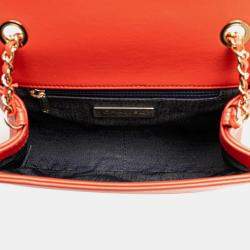 Pre Owned Chanel Red Lambskin CC Mania Flap