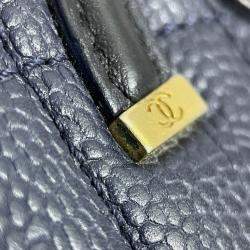 Pre Owned Chanel Blue Small Bicolor Caviar CC Filigree Flap
