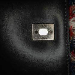Pre Owned Chanel Multicolor CC Tweed and Shearling Single Flap