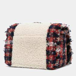 Pre Owned Chanel Multicolor CC Tweed and Shearling Single Flap