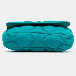 Pre Owned Chanel Blue Small Iridescent Calfskin Chesterfield Flap