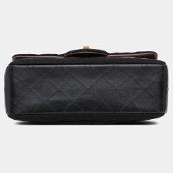 Pre Owned Chanel Black Paris Hamburg Mini Rectangular Classic Wool Coco Sailor Charms Double Flap