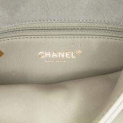 Pre Owned Chanel Grey Quilted Shearling Chain Flap