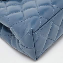 Pre Owned Chanel Blue Quilted Leather Kelly Mini Shopping Bag