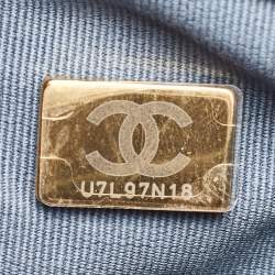 Pre Owned Chanel Blue Quilted Leather Kelly Mini Shopping Bag
