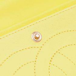 Pre Owned Chanel Yellow Jumbo Classic Lambskin Double Flap