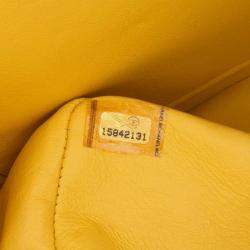 Pre Owned Chanel Yellow Jumbo Classic Lambskin Double Flap