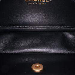 Pre Owned Chanel Black Small Tweed Pearl Cosmos Flap Bag