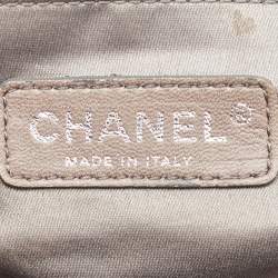 Pre Owned Chanel Black Quilted Patent Vinyl Graphic Edge Classic Flap Bag