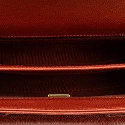 Pre Owned Chanel Red Mini CC Quilted Caviar Messenger Single Flap