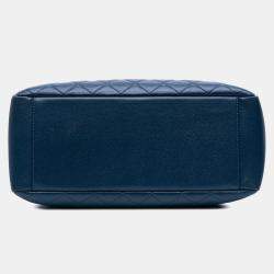 Pre Owned Chanel Blue Caviar Grand Shopping Tote
