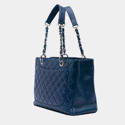 Pre Owned Chanel Blue Caviar Grand Shopping Tote
