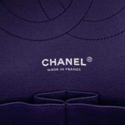 Pre Owned Chanel Purple Jumbo Classic Lambskin Double Flap