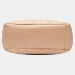 Pre Owned Chanel Beige Caviar Grand Shopping Tote