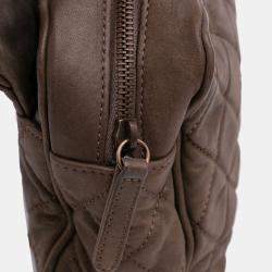 Pre Owned Chanel Brown Large Quilted Iridescent Calfskin Shiva Flap