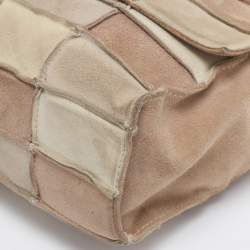 Pre Owned Chanel Beige Suede Patchwork 2.55 Reissue Flap Bag