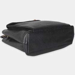 Pre Owned Chanel Vintage 24k Black Front Pocket Shoulder Bag