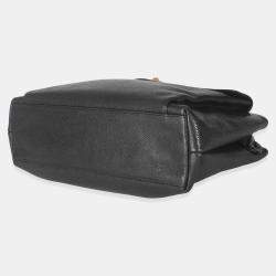 Pre Owned Chanel Vintage 24k Black Front Pocket Shoulder Bag