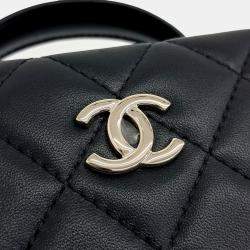 Pre Owned Chanel Black Leather Small Box Bag