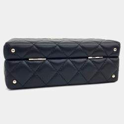 Pre Owned Chanel Black Leather Small Box Bag