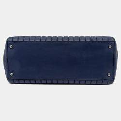 Pre Owned Chanel Blue Leather Chain Shoulder Bag