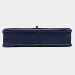 Pre Owned Chanel Navy Blue Leather Lambskin Trendy CC WOC Mini Crossbody Bag