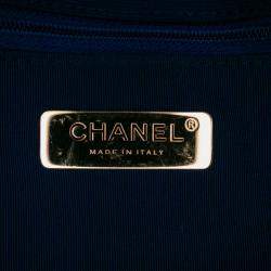 Pre Owned Chanel Blue Medium Canvas and Cotton 19 Flap