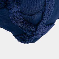 Pre Owned Chanel Blue Medium Canvas and Cotton 19 Flap