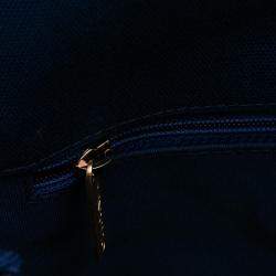 Pre Owned Chanel Blue Medium Canvas and Cotton 19 Flap