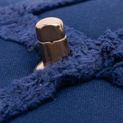 Pre Owned Chanel Blue Medium Canvas and Cotton 19 Flap