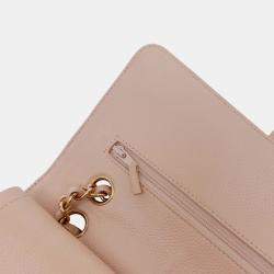 Pre Owned Chanel Beige Medium Classic Caviar Double Flap