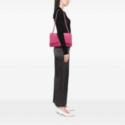 Pre Owned Chanel Pink Jumbo Classic Caviar Double Flap Bag