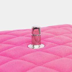 Pre Owned Chanel Pink Jumbo Classic Caviar Double Flap Bag