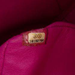 Pre Owned Chanel Pink Jumbo Classic Caviar Double Flap Bag