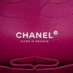 Pre Owned Chanel Pink Jumbo Classic Caviar Double Flap Bag