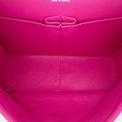 Pre Owned Chanel Pink Jumbo Classic Caviar Double Flap Bag