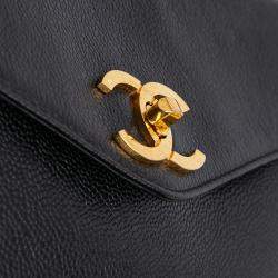 Pre Owned Chanel Black CC Caviar Shoulder Bag