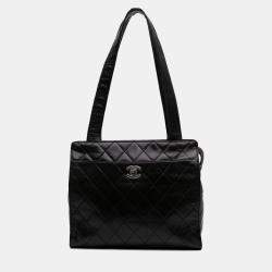 Chanel Black CC Quilted Lambskin Shoulder Bag