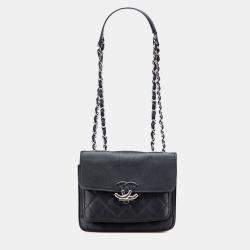 Chanel Black Small Quilted Goatskin CC Box Flap Bag