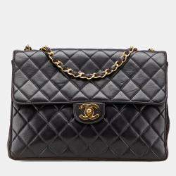 Chanel Black Jumbo Classic Lambskin Single Flap Bag