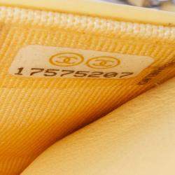 Pre Owned Chanel Yellow CC Patent Wallet On Chain