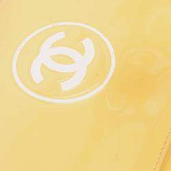 Pre Owned Chanel Yellow CC Patent Wallet On Chain