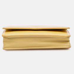 Pre Owned Chanel Yellow CC Patent Wallet On Chain
