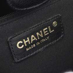 Pre Owned Chanel PST Black Leather Tote Bag