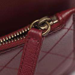Pre Owned Chanel Bordeaux Leather Shoulder Bag