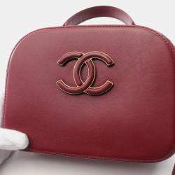 Pre Owned Chanel Bordeaux Leather Shoulder Bag